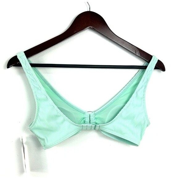 Roxy Mind Of Freedom Womens Size M Light Green Bikini Top Ribbed Swimsuit T4 - Picture 7 of 13